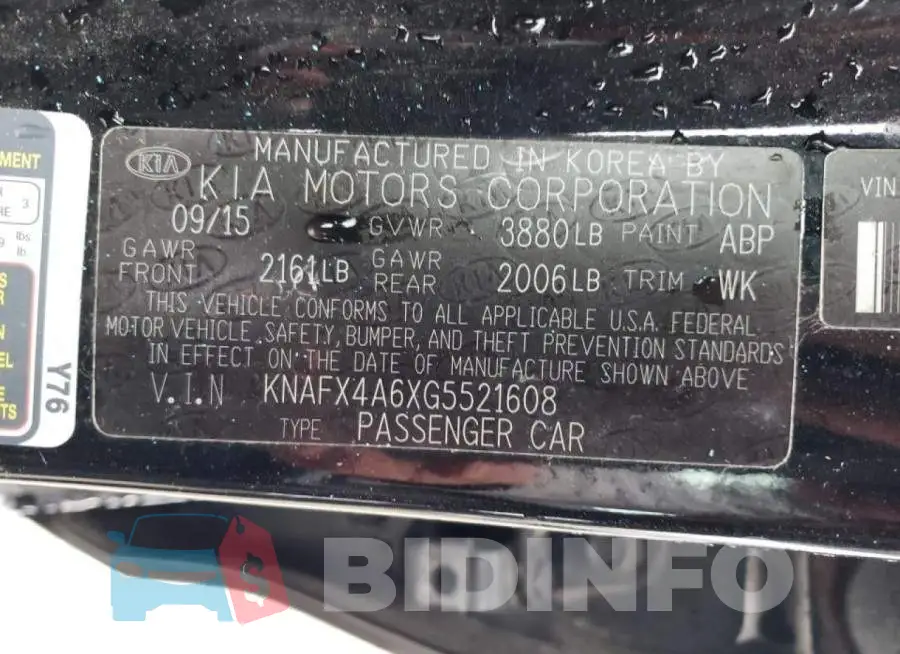 KNAFX4A6XG5521608 Photo# 12