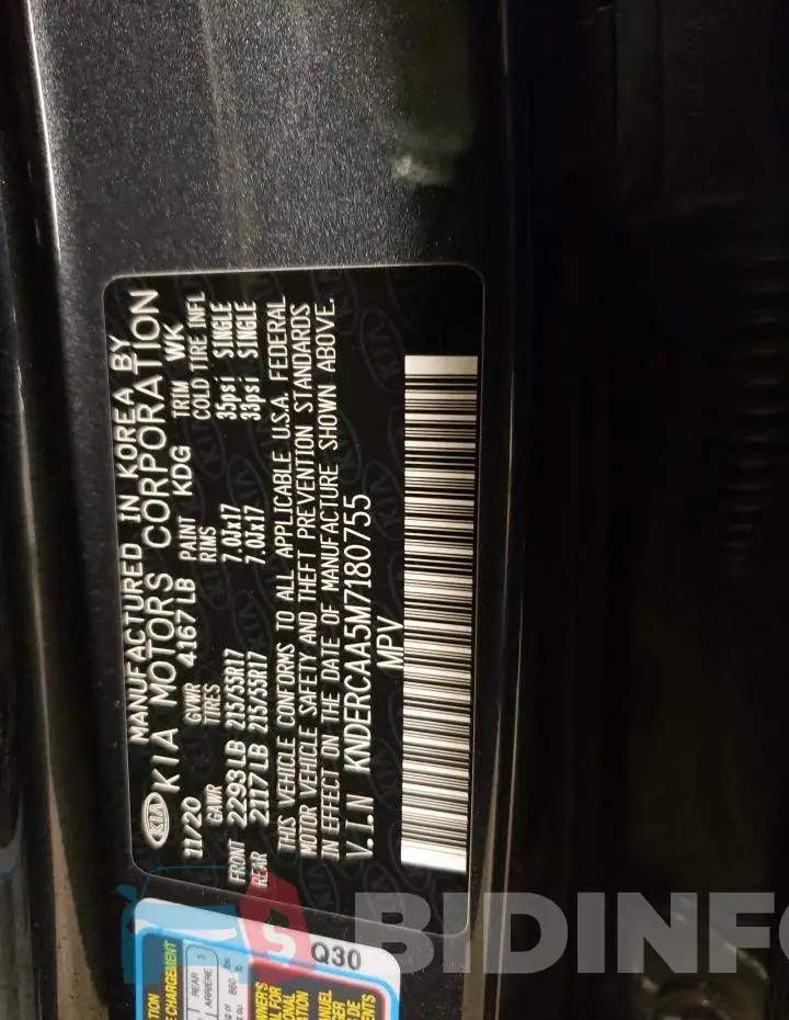 KNDERCAA5M7180755 Photo# 12