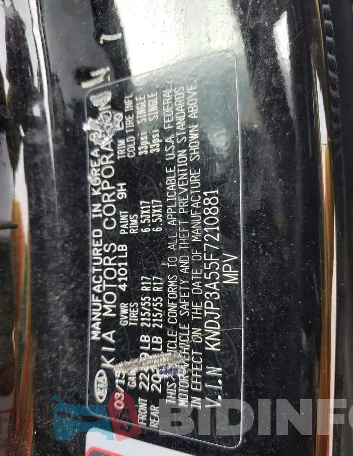 KNDJP3A55F7210881 Photo# 10