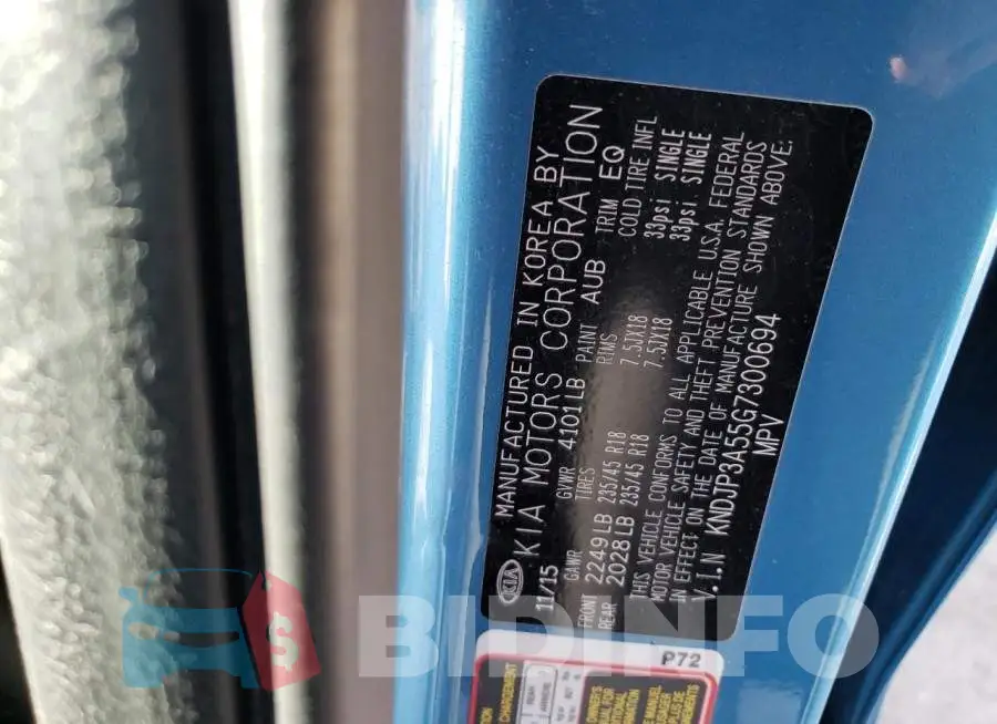 KNDJP3A55G7300694 Photo# 13