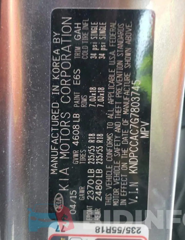 KNDPCCAC7G7803745 Photo# 12