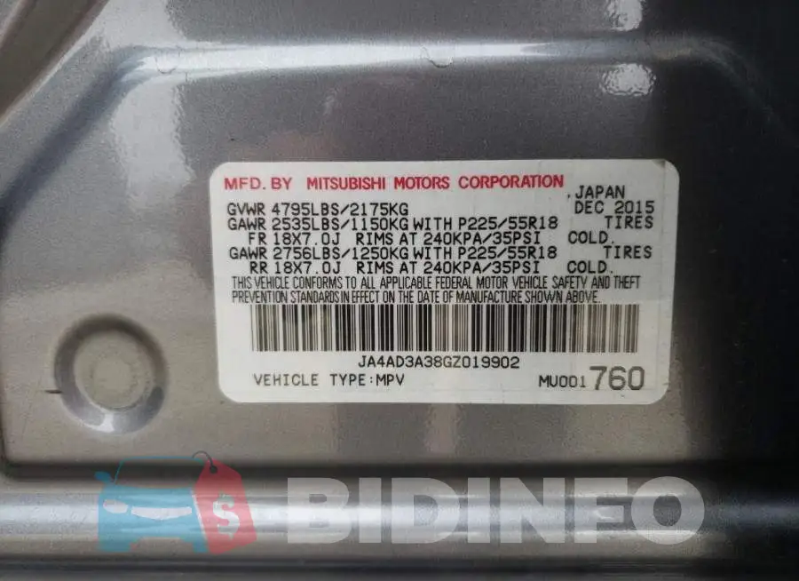JA4AD3A38GZ019902 Photo# 12