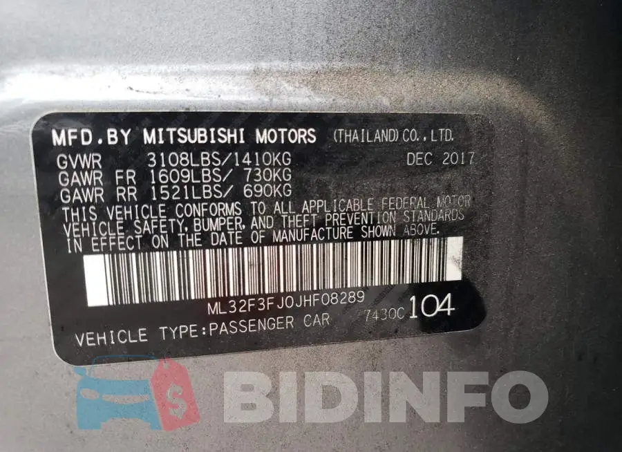 ML32F3FJ0JHF08289 Photo# 12