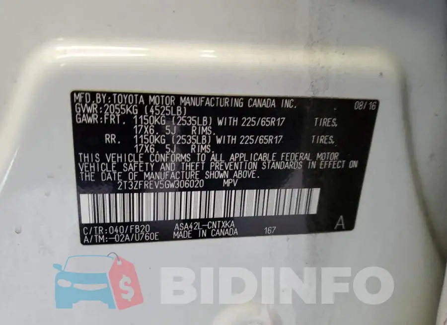 2T3ZFREV5GW306020 Photo# 13