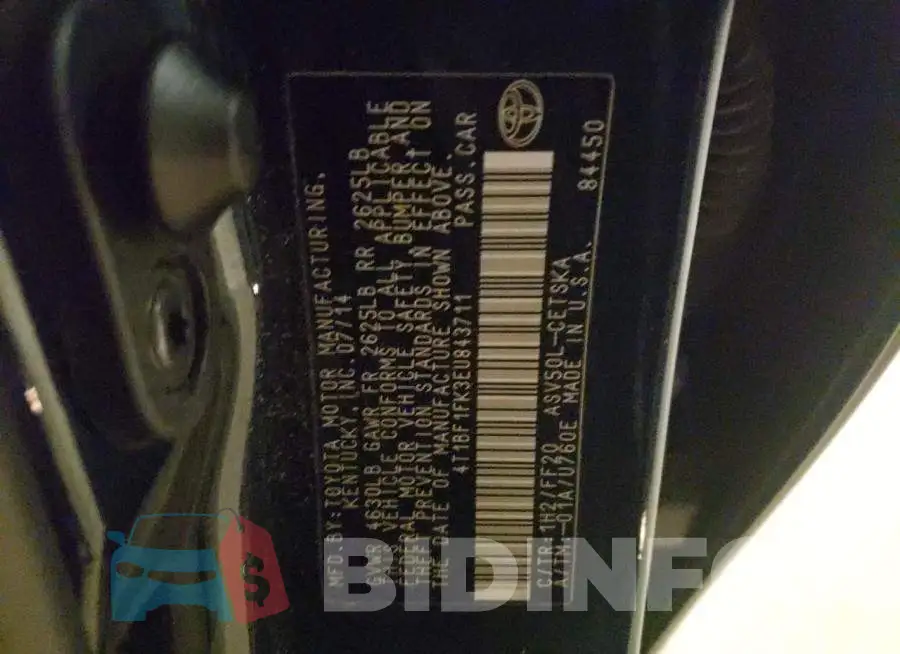 4T1BF1FK3EU843711 Photo# 12
