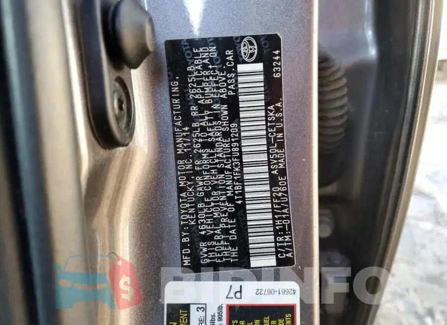4T1BF1FK3FU891209 Photo# 12
