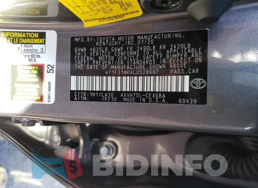 4T1F31AK4LU528687 Photo# 12
