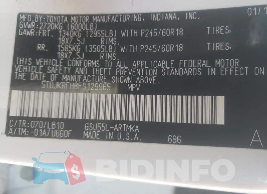 5TDJKRFH8FS129965 Photo# 13