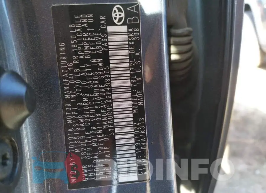 5YFBURHEXGP498905 Photo# 12