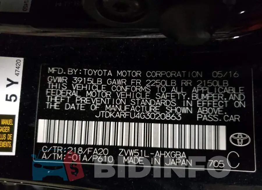 JTDKARFU4G3020863 Photo# 12