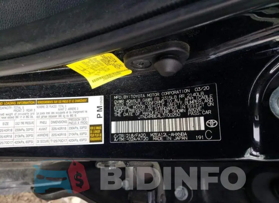 JTND4RBE4L3100250 Photo# 12