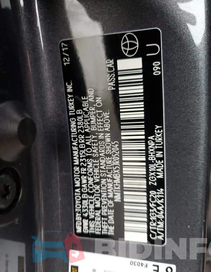 NMTKHMBX5JR052045 Photo# 12