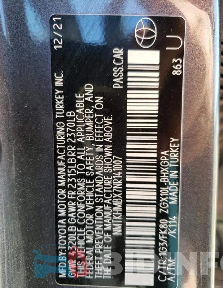NMTKHMBX7NR141007 Photo# 12