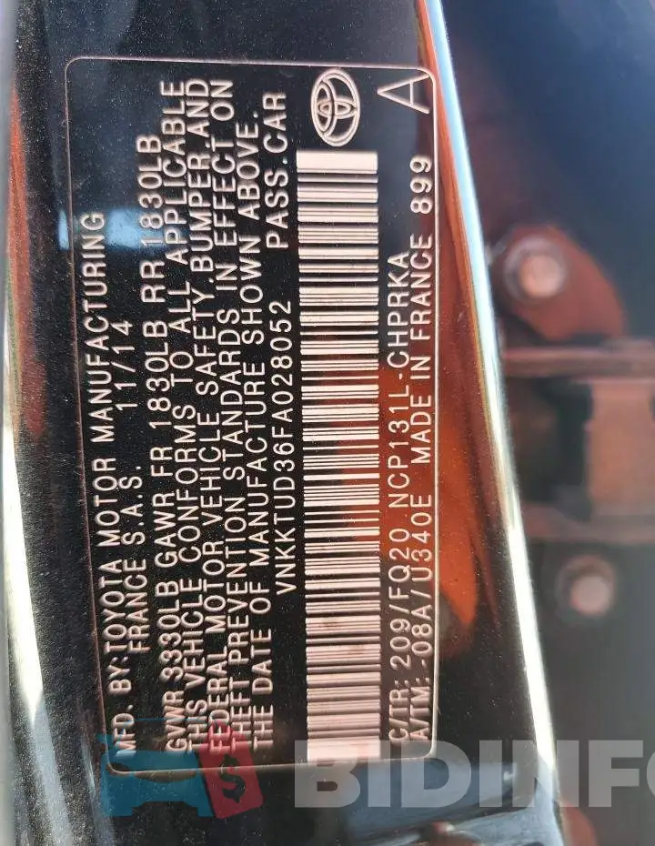 VNKKTUD36FA028052 Photo# 12