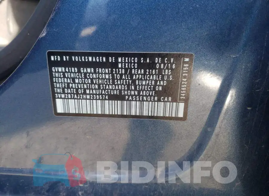 3VW2B7AJ2HM239574 Photo# 12