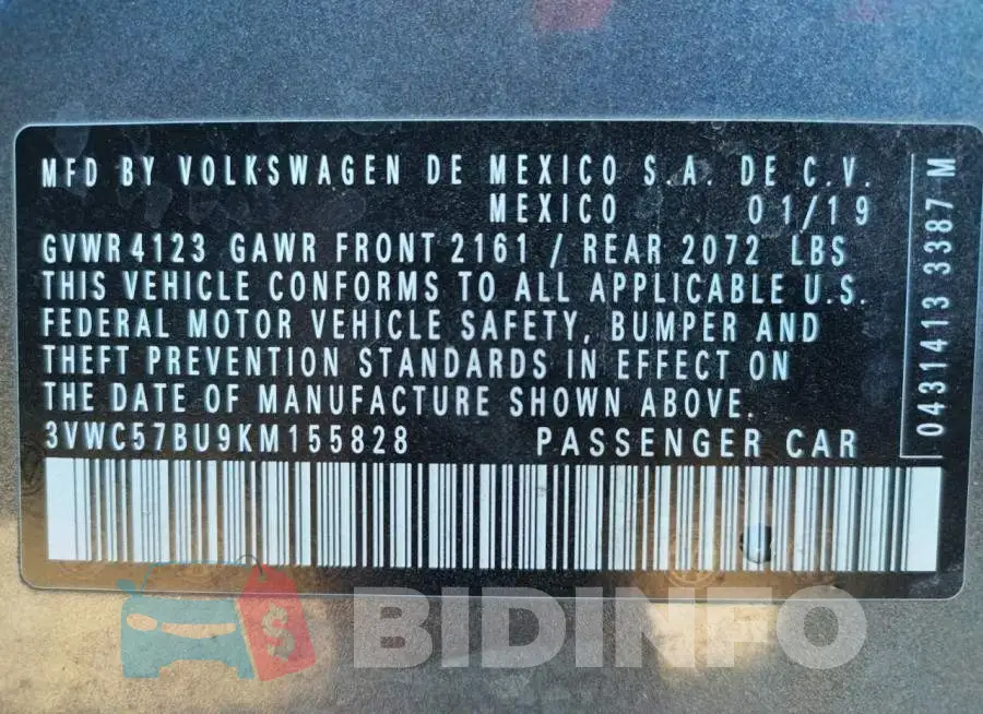 3VWC57BU9KM155828 Photo# 12