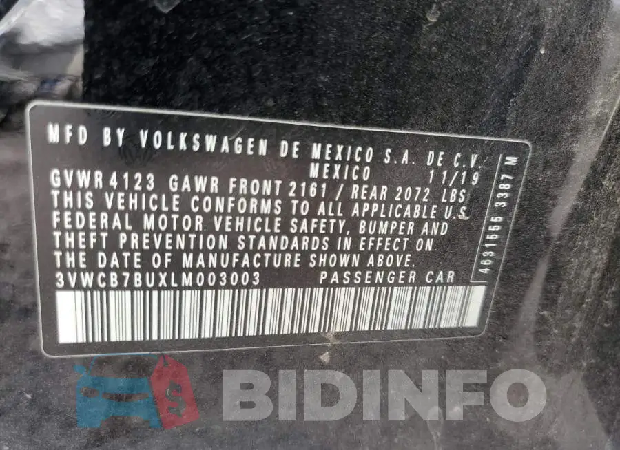 3VWCB7BUXLM003003 Photo# 12