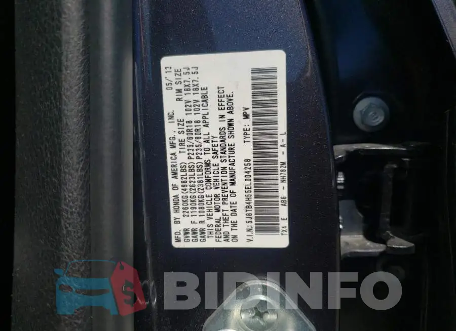 5J8TB4H55EL004258 Photo# 10