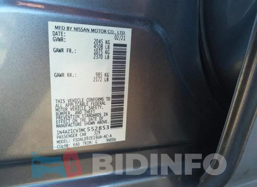 1N4AZ1CV3MC552853 Photo# 12