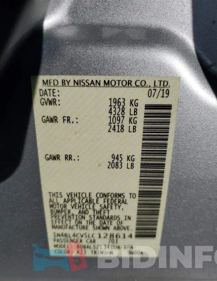 1N4BL4CV5LC128614 Photo# 12