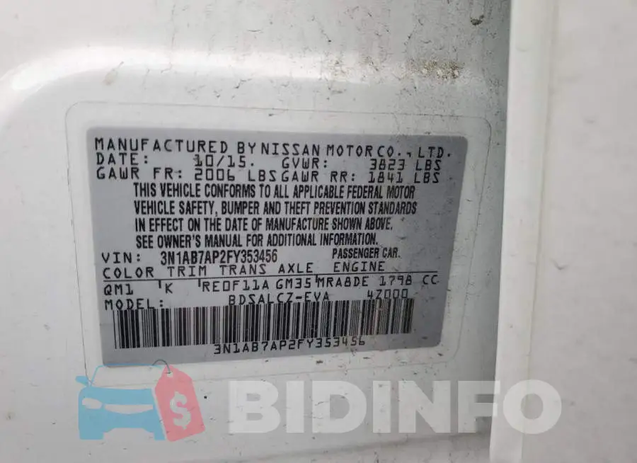 3N1AB7AP2FY353456 Photo# 12