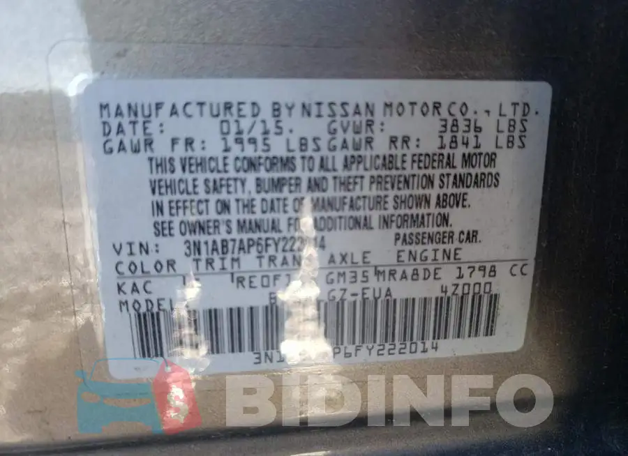 3N1AB7AP6FY222014 Photo# 12