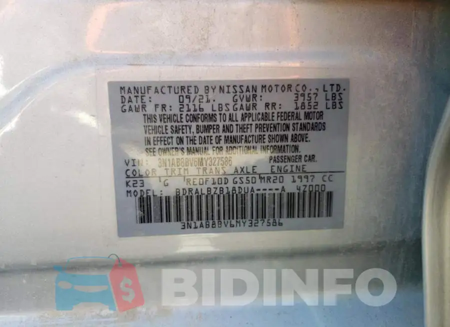 3N1AB8BV6MY327586 Photo# 12