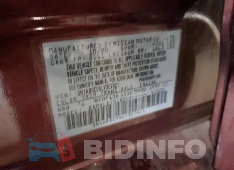 3N1AB8CV4LY307821 Photo# 12