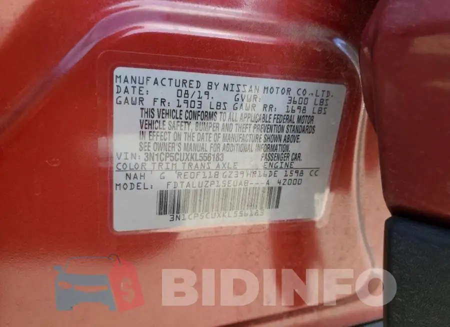 3N1CP5CUXKL556183 Photo# 12