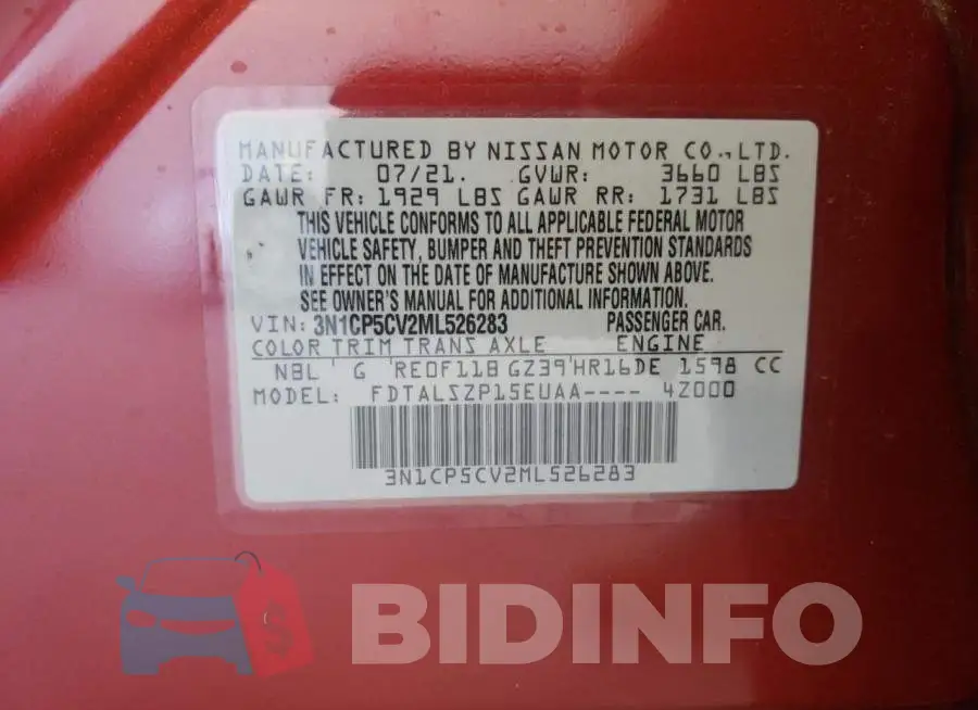 3N1CP5CV2ML526283 Photo# 13