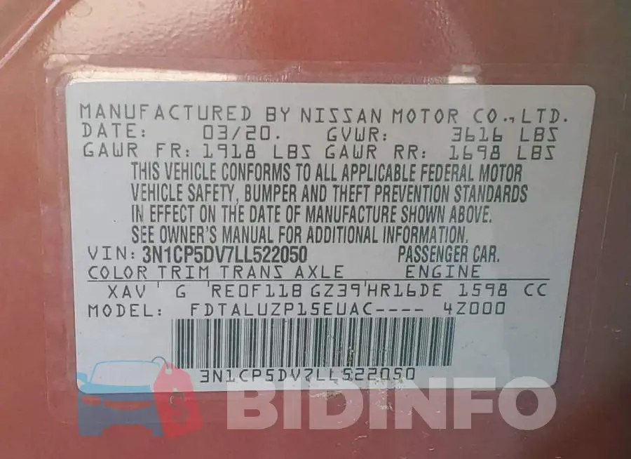 3N1CP5DV7LL522050 Photo# 13