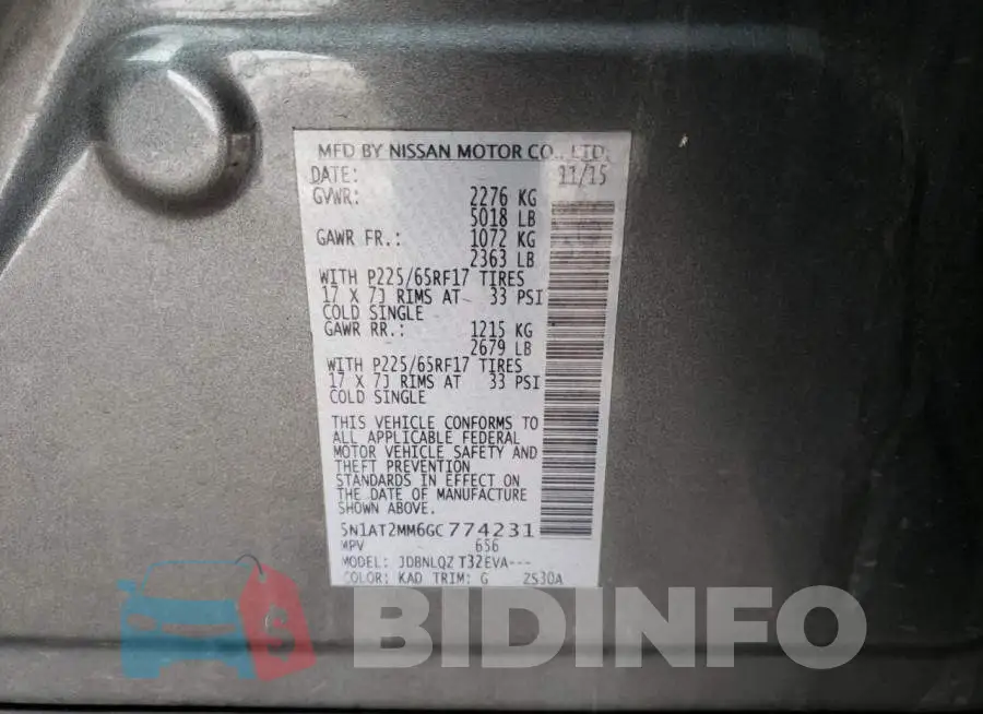 5N1AT2MM6GC774231 Photo# 14