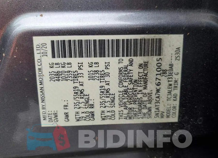 5N1AT3CA7MC671005 Photo# 13