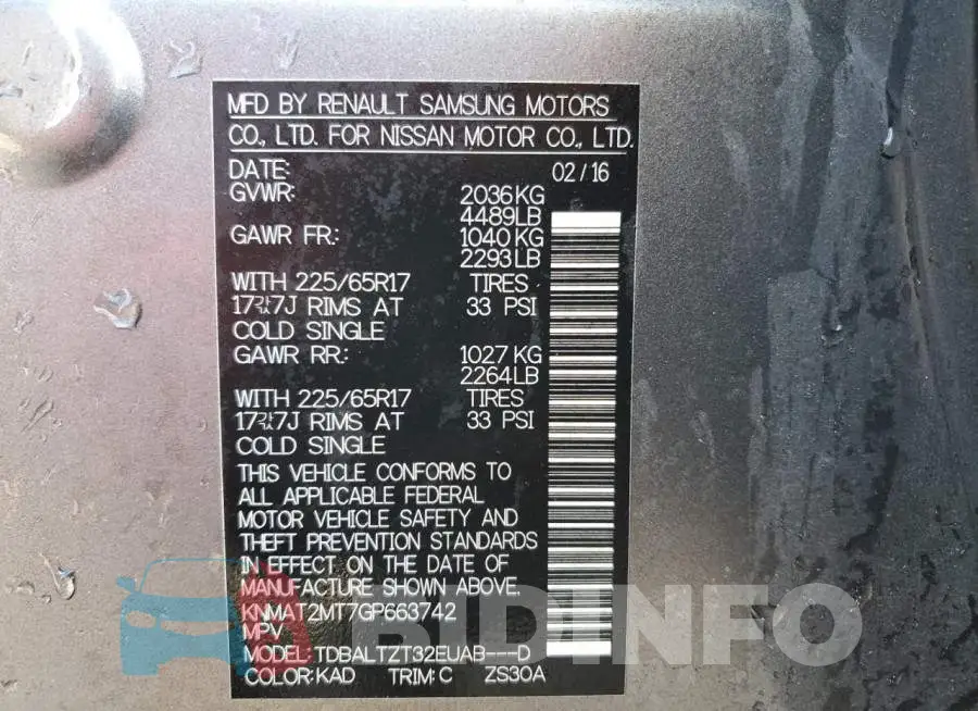 KNMAT2MT7GP663742 Photo# 13