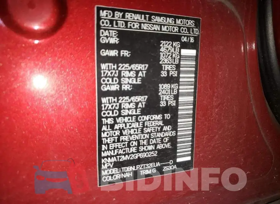 KNMAT2MV2GP690252 Photo# 10
