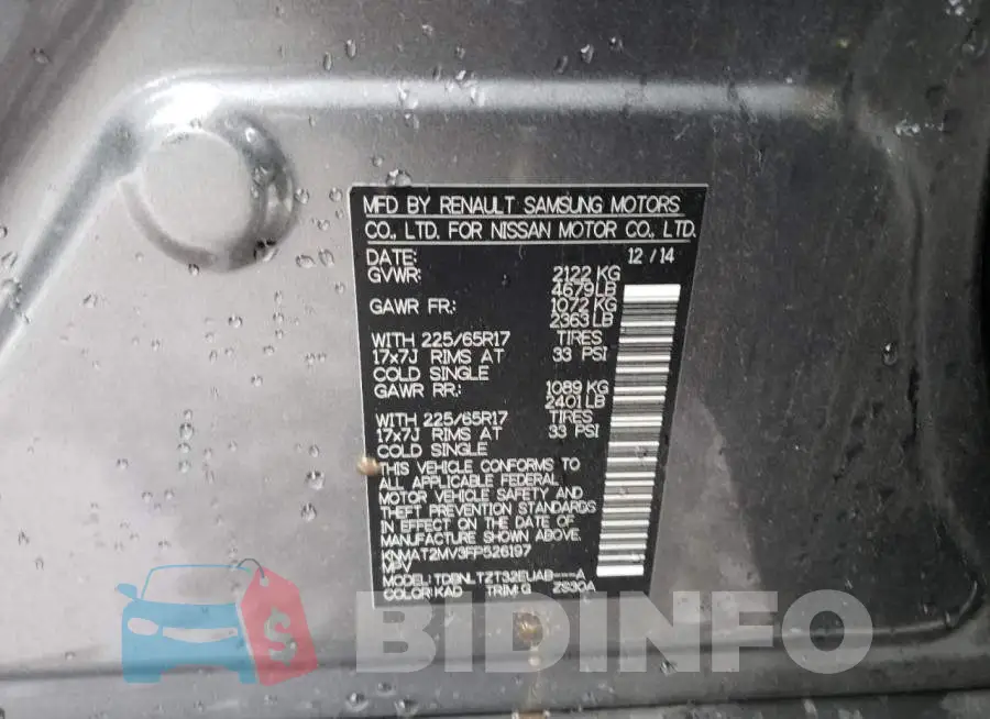KNMAT2MV3FP526197 Photo# 12
