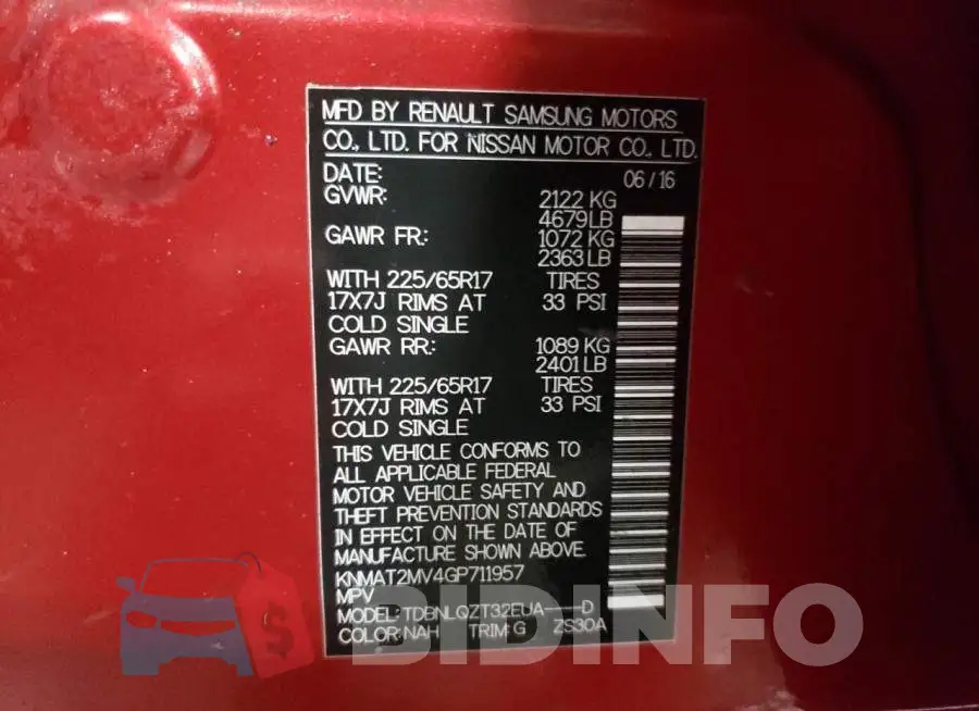 KNMAT2MV4GP711957 Photo# 13