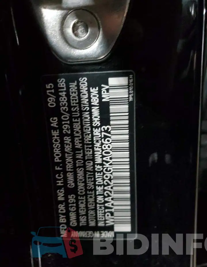 WP1AA2A29GKA08673 Photo# 13