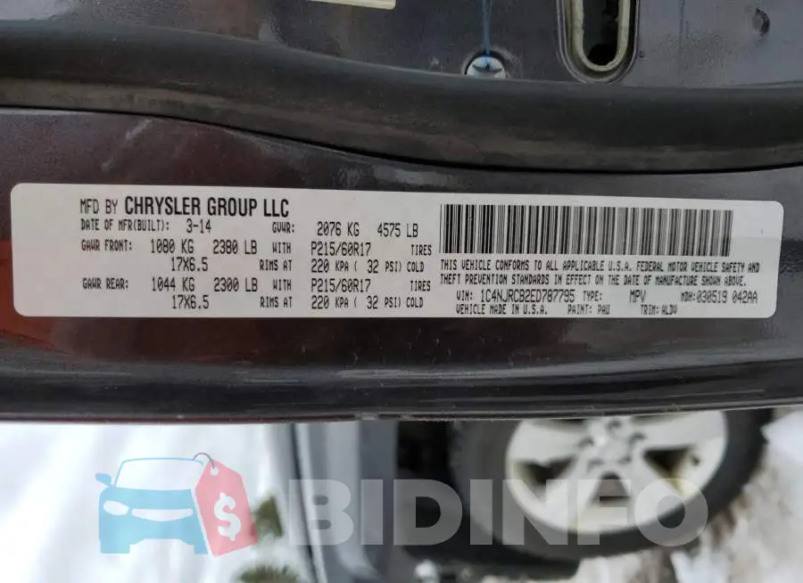 1C4NJRCB2ED787795 Photo# 14