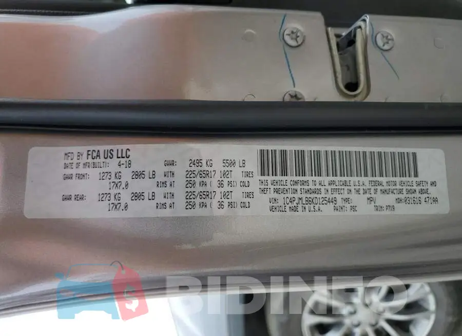 1C4PJMLB6KD125449 Photo# 13