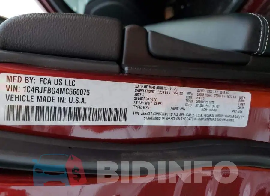 1C4RJFBG4MC560075 Photo# 13
