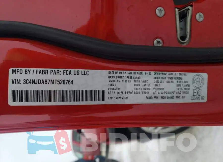 3C4NJDAB7MT520764 Photo# 13