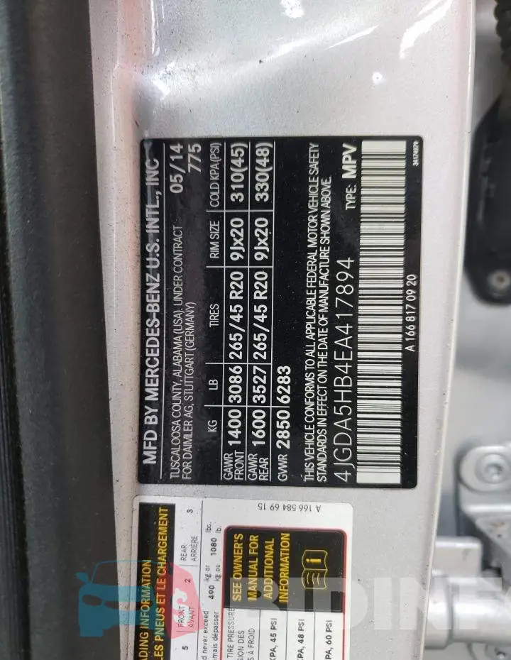 4JGDA5HB4EA417894 Photo# 13