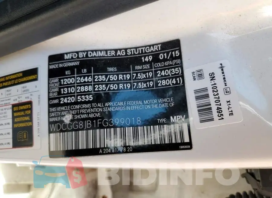 WDCGG8JB1FG399018 Photo# 13