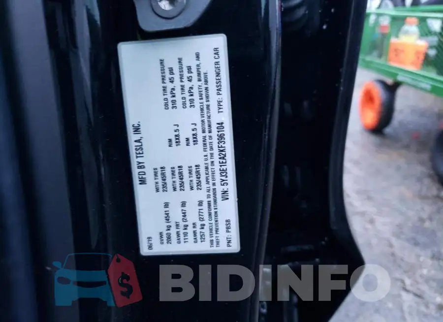 5YJ3E1EA2KF396104 Photo# 12