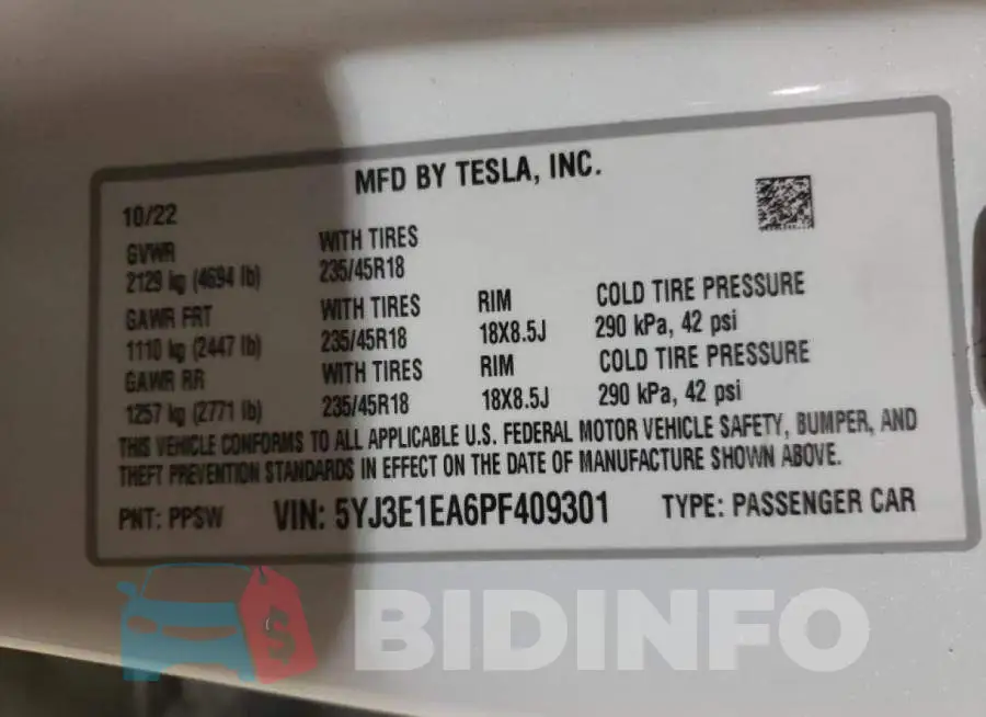 5YJ3E1EA6PF409301 Photo# 12