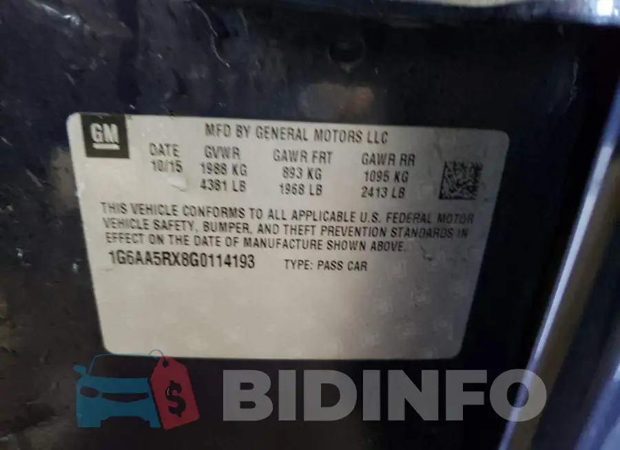1G6AA5RX8G0114193 Photo# 10