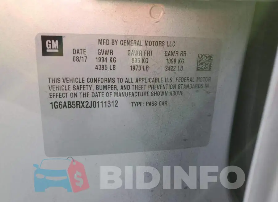 1G6AB5RX2J0111312 Photo# 12