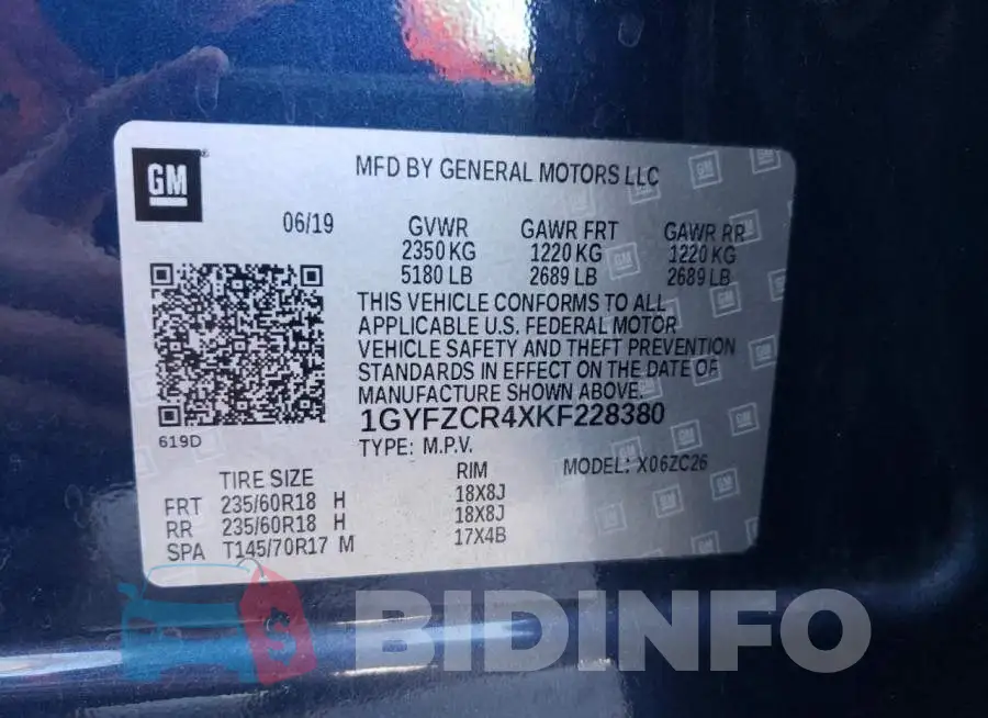 1GYFZCR4XKF228380 Photo# 10