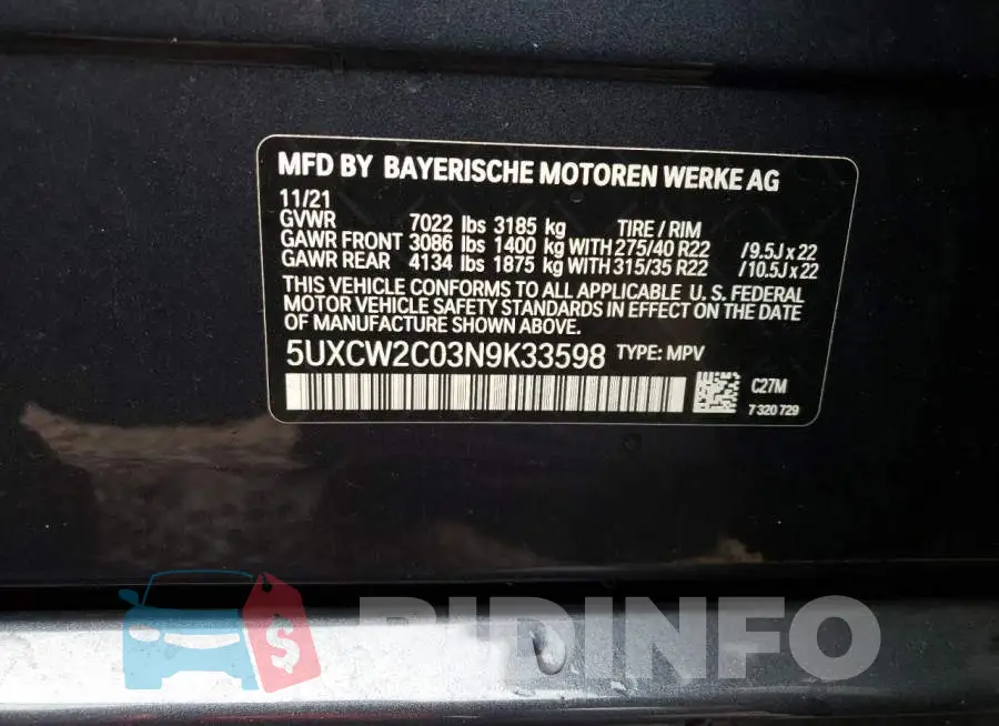 5UXCW2C03N9K33598 Photo# 13